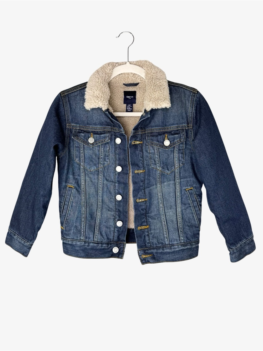 GAP Kids Danielle Sherpa Lined Denim Jacket M (8-9 years) Trucker Jean Jacket